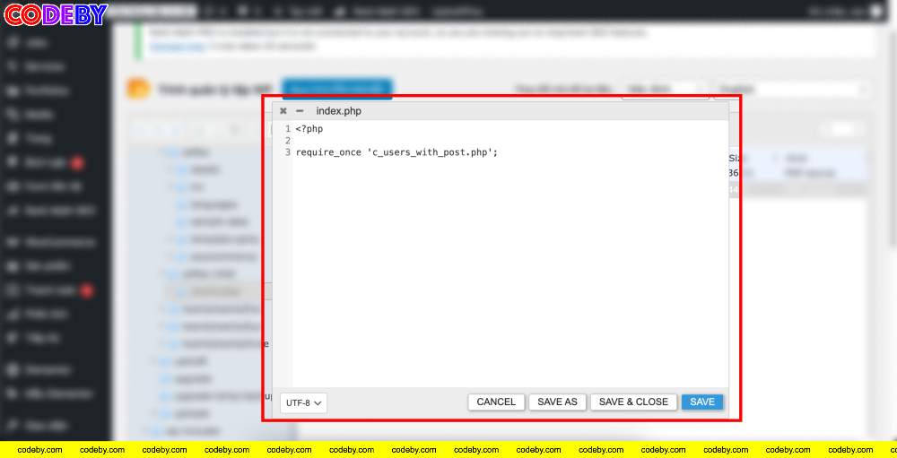 Import shortcode ở file indext.php
