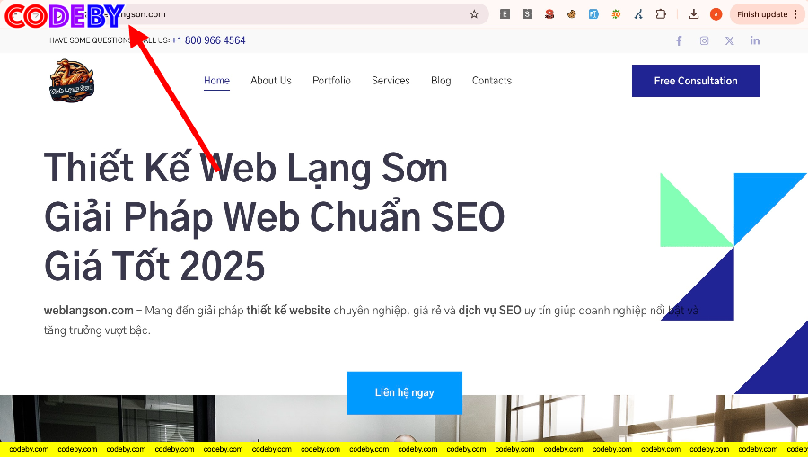 Web mới giao diện trang chủ kết quả sau khi phục hồi